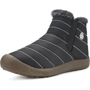 Eagsouni Size 14.5 Women 13 Men Ankle Booties Unisex Slip On Faux Fur Lined
